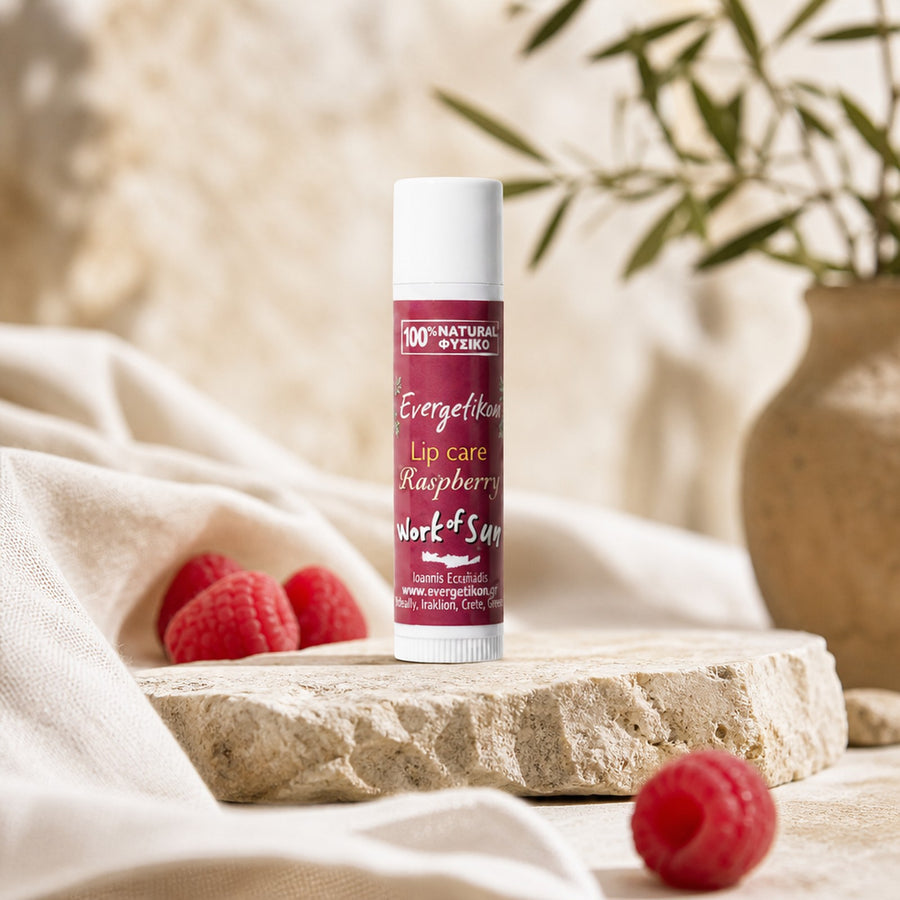 Lippenbalsem met bijenwas en framboos - 100% natuurlijk - Evergetikon